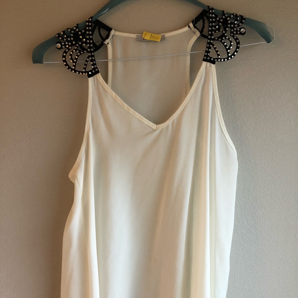 Bejeweled blouse top